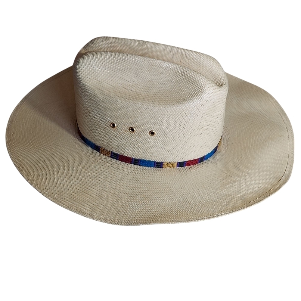 Stetson Natural Cream Gunslinger Style 10X Straw Western Hat Unisex - Picture 16 of 16